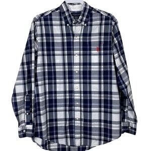 U.S. Polo Assn. Blue Plaid Men’s Button Down. Size Medium